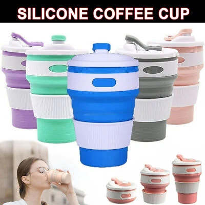 350ML Collapsible Silicone Cup Foldable Coffee Tea Mug Portable Water Cup AU - image 1 of 4