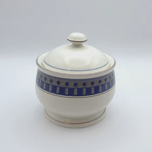Mikasa "AZTEC BLUE" Sugar Bowl & Lid - Potter's Touch CB009 - BRAND NEW - Picture 1 of 7