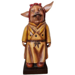 Vintage Frau Schwein Koch große Statue Küche Restaurant Dekor - Bild 1 von 7