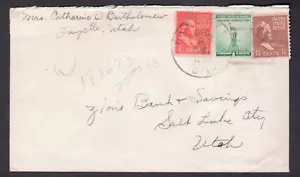 Fayette, Utah - Sanpete Co. DPO (1864/1966) - Cubierta de 1942 1⁄2¢ + 11⁄2¢ Presidenciales - Imagen 1 de 2
