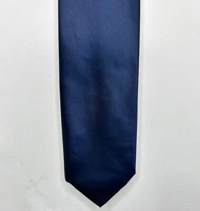 J. Ferrar Mens Neck Tie 4” Midnight Blue Satin Tie Made in Italy Business Formal - Picture 1 of 11