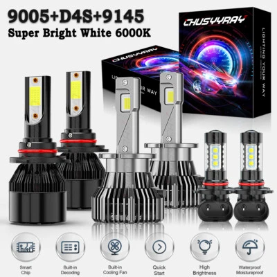 For Lexus LS600H 2008-2012 6x LED Headlight Hi/Lo Beam + Fog Light Bulbs Kit - Image 1 of 4