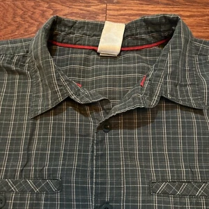 The North Face Men's Size Large Dark Plaid Check Long-Sleeve Hiking Shirt - Picture 1 of 8