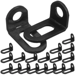 20 Pcs Furniture Angle Brackets Black Iron Horn Code Corner Brace - Picture 1 of 12