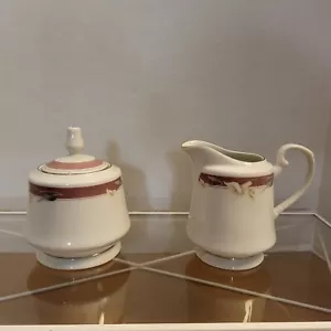 Majesty Taupe Fantasy Collection #8394 Sugar Bowl Lidded & Creamer - Picture 1 of 12