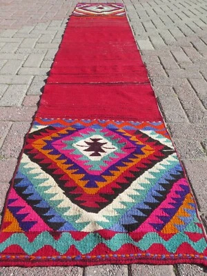 "Alfombra de pasillo Kilim turca vintage, alfombra larga de pasillo alfombra corredor 21""x111"" Foto 1 de 4