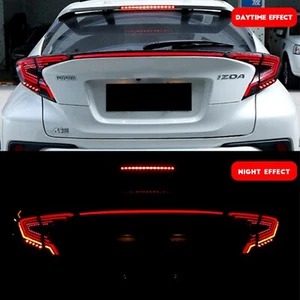 LED Tail Lights For Toyota CH-R Red CHR 2018 2019 2020 Roof Spoiler Rear C-HR - Foto 1 di 12