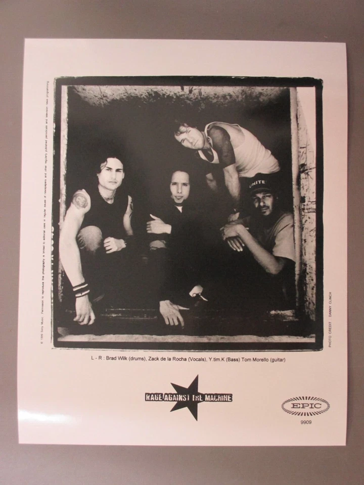 Rage Against The Machine black & white 8 X 10 glossy promo photo 1999 ! - Image 1 of 1