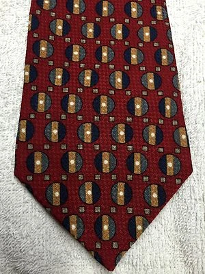 LIBERTY CORBATA HOMBRE ROJO CON MARRÓN GRIS AZUL 4 X 57 NUEVA SIN ETIQUETAS Foto 1 de 4