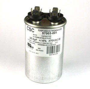 CSC Motorlaufkondensator, 25uF 370VAC, Metall, (3,25 x 1,75) 25MFD, 6% Toleranz - Bild 1 von 3