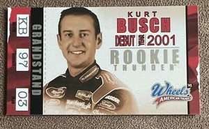Kurt Busch 2003 Wheels American Thunder Rookie Thunder #RT6 NASCAR Insert