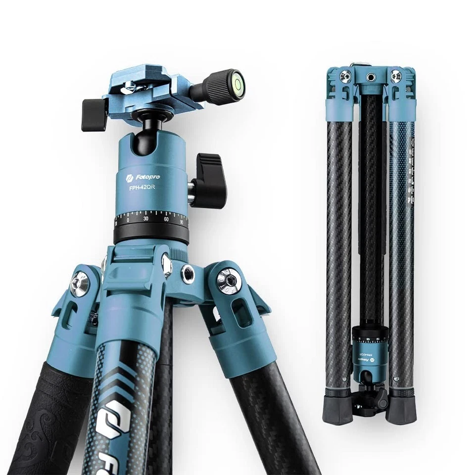 Fotopro 62Inch X-Aircross3 Lightweight Travel Camera Tripod 360 Ball Head.Blue - Image 1 of 4