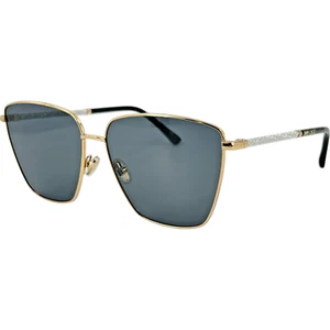Jimmy Choo Lavi S Womens Metal Sunglass 02M2IR Black Gold 60-14 Italy w Case - Picture 1 of 6