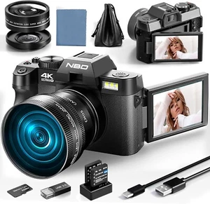 Cámaras digitales 4K enfoque automático de 48 MP con lente gran angular y macro de 52 mm para vlogging - Imagen 1 de 9