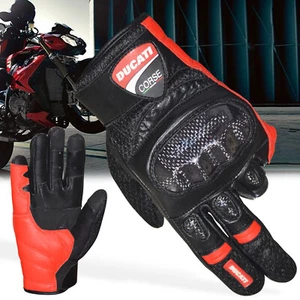 Ducati Corse New Leather Racing Motorbike Glove Pre-Curved Finger Motorcycle Glo - Picture 1 of 39
