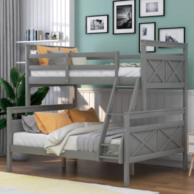 Wooden Bunk Bed w/ Storage Drawers or Trundle Bed Twin Over Full Bunk Bed Frames - Image 1 of 4