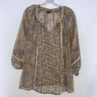 Blusa de malla floral Copper Key para mujer talla M Foto 1 de 4
