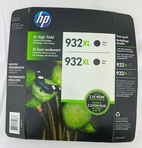 HP 932XL Inkjet Cartridges Black Pack of 2 CR315BN 585755 - NEW (Exp 04/2018) - Picture 1 of 3
