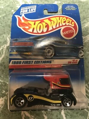 1999 Hot Wheels #914 First Editions 8/26 SEMI-FAST Black/Red Variation w/5 Spoke - Image 1 of 3