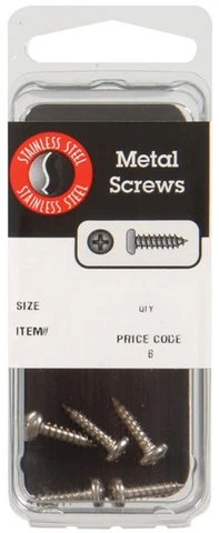 Hillman 8068 Stainless Steel Sheet Metal Screws #8 x 1/2 in. (Pack of 10) Cover