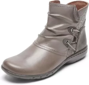 Cobb Hill Womens Penfield Bootie Boots Size 7 Ruched Zip Floral Embossed - Picture 1 of 3