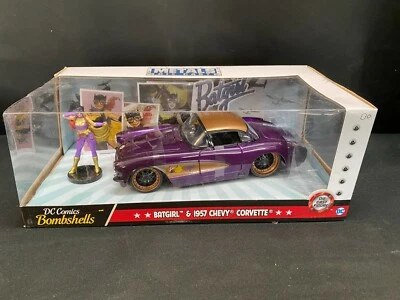 NEW !! DC Comics Bombshells "BAT GIRL"  w/ Custom 1957 Chevy Corvette ~ 1:24  - Image 1 of 4