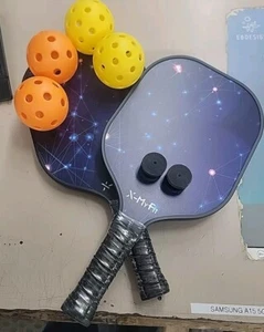 Carbon Fiber Pickleball Paddles Set, Paddles of 2, 2 Grip Tapes, 4 Balls and 1 C - Picture 1 of 6