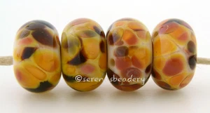 SUNSET YELLOW * Lampwork Glass Bead Set - TANERES sra yellow orange peach brown - Picture 1 of 6