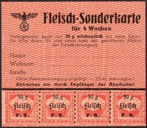 Special Food Rations card coupon (meat) - WWII 1939-1945 Germany - Picture 1 of 4