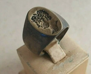 Roman Bronze Seal Ring Vintage spqr Antique - Picture 1 of 5