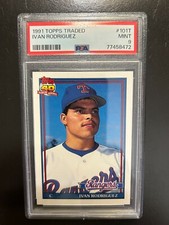 1991 Topps Traded Ivan Rodriguez Rookie Baseball Card #101T PSA 9 Mint