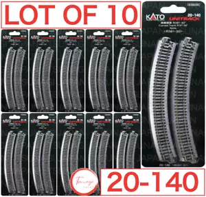 Lot of 10 - KATO N Scale UniTrack 20-140 381mm 15″ Radius 30º Curve Track 4Pcs - Picture 1 of 9