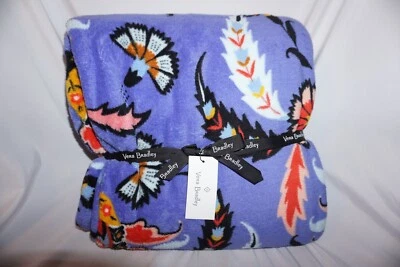 Manta de felpa polar Vera Bradley nueva con etiquetas MURAL JARDÍN púrpura 50 x 80 Foto 1 de 2