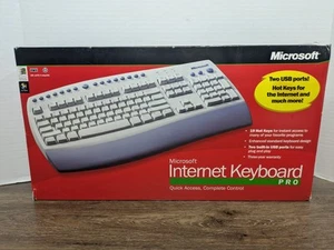 Microsoft Internet Keyboard Pro C1700001 Wired 2 USB Ports Hot Keys in Box  - Bild 1 von 20