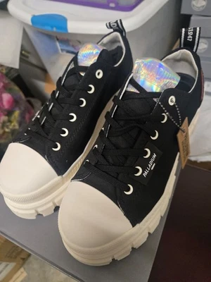 Palladium женщин Revolt Lo TX платформе кроссовки черный на шнуровке обуви sz 9 коренастый - Изображение 1 из 4