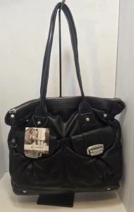 B Makowsky Chicago Tote BM11725 Black Leather Large Hobo Handbag NEW - Picture 1 of 18