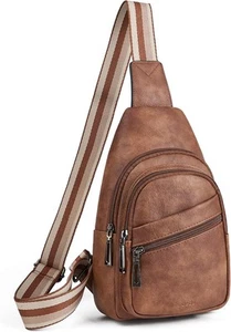 Sling Bag Crossbody Bags for Women Cross Body Fanny Packs Chest 1-1 Brown - Picture 1 of 8