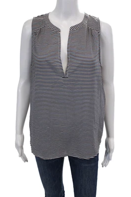 Joie Womens Striped Print Sleeveless Pullover Tank Black White Size M - Image 1 of 4