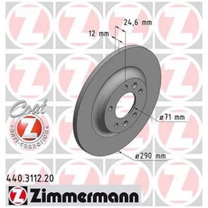 Zimmermann OE Coat Z Brake Rotor Pair 290mm Rear 440.3112.20 - Picture 1 of 1