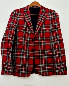 Brooks Brothers Red Plaid Blazer Size 14 (Fits 3/4 Women) - Picture 1 of 12