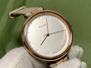 Reloj de cuarzo Skagen SKW2484 Tanja oro rosa topo correa de cuero esfera plateada para mujer - Imagen 1 de 18