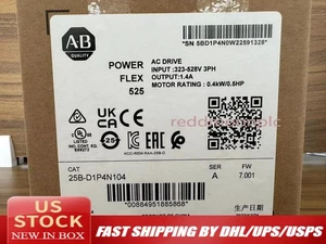 25B-D1P4N104 2022 Nuevo Sellado Allen Bradley PowerFlex 525 0.4kW 0.5Hp Accionamiento CA - Imagen 1 de 6