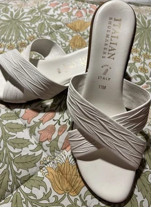 Italian Shoemakers Womens Kenny Criss Cross Fashion Wedge Sandals Made in Italy - Picture 1 of 4