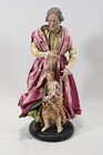C67B07- Antike Neapolitanische Krippenfigur Anna & Maria aus Masse Holz 19.Jh