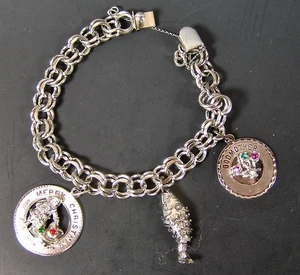 Vintage Sterling Silver Charm Bracelet 26.4 grams - Picture 1 of 2