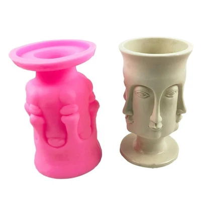Flexible Human Face Shaped Vase Molds Cements Mold Silicone Material for Vase - Image 1 of 4