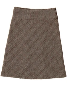 BENETTON Womens A-Line Skirt IT 40 Small W28 Brown Striped Wool DD08 - Picture 1 of 3