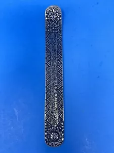 Silver Tone Metal Incense Holder Incense Holder Burner Ash Catcher 9.5 in. long - Picture 1 of 20