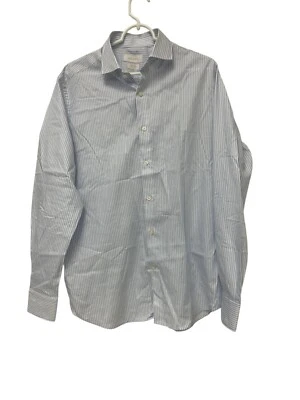 Massimo Dutti Men Dress Shirt EU 42 US 16.5 Blue Pinstripe Easy Iron NWOT - Image 1 of 4