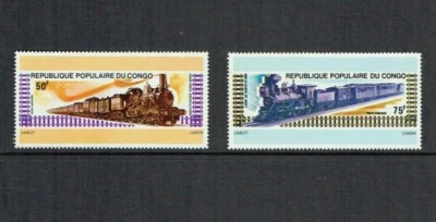 CONGO REPUBLIC Railway History 1975 conjunto de 2 MNH. VER ESCANEOS Foto 1 de 2